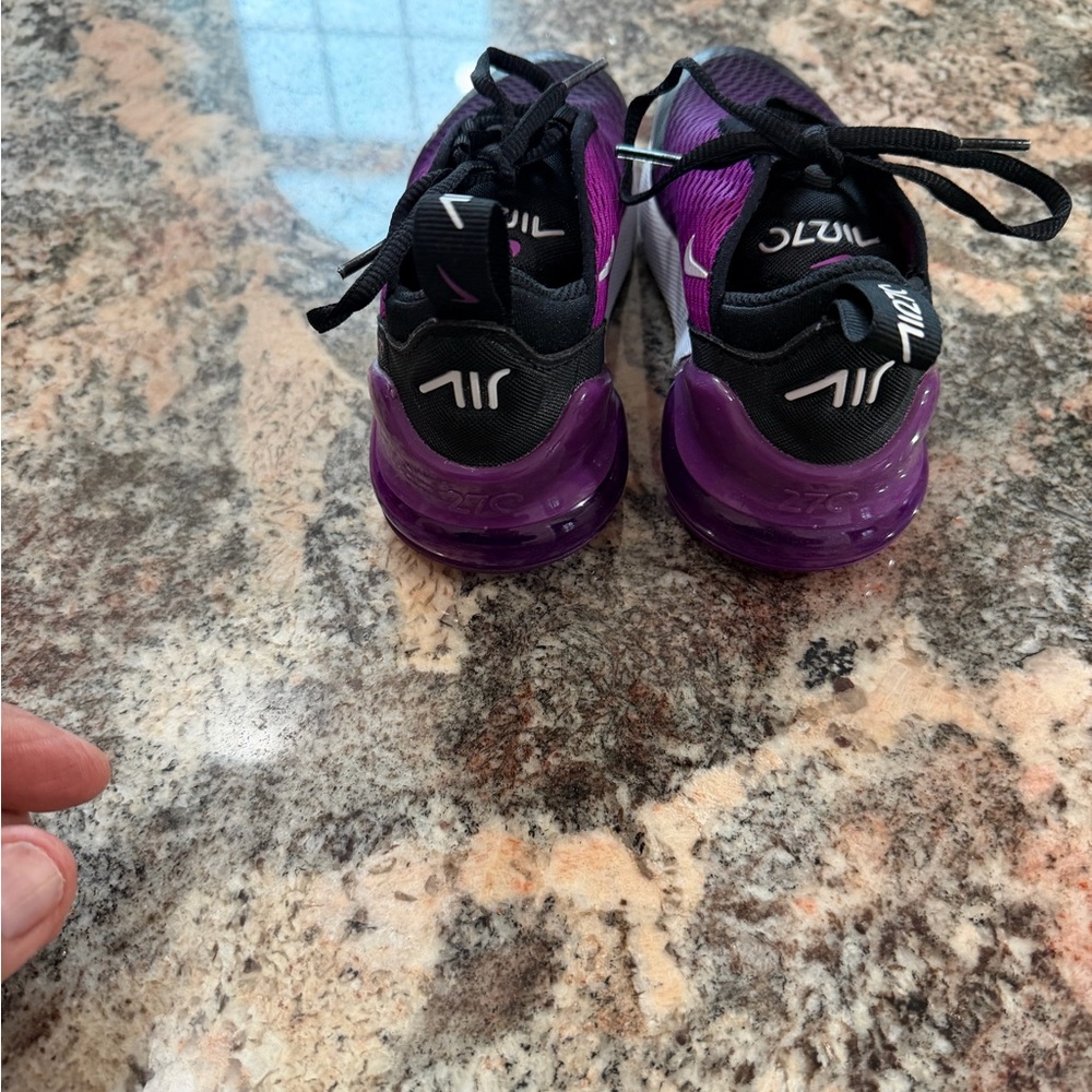 Nike Kids Purple and Black Air Max 270 React Sneakers